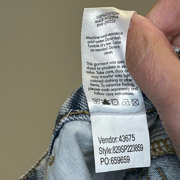 PacSun Mom Short Roll Up Mid Rise Blue Jean Shorts 27 - Picture 8 of 8